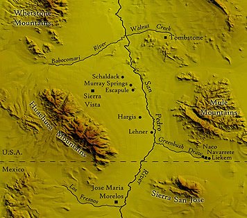 Paleoindian sites along the San Pedro River valley.