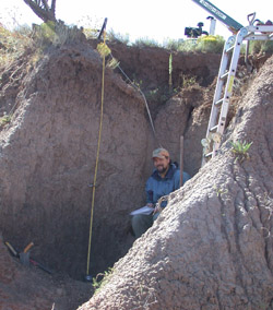 Sampling at the San Jon site, New Mexico